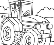 Coloriage et dessins gratuit Tracteur en couleur à imprimer