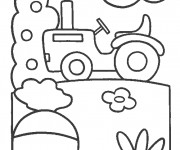 Coloriage et dessins gratuit Tracteur facile à imprimer