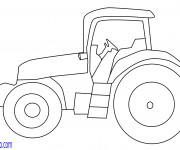 Coloriage Tracteur facilement dessin&eacute;