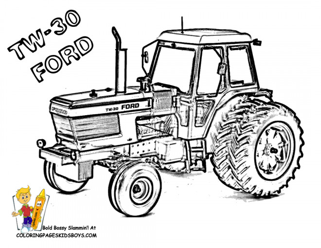 Coloriage Tracteur Ford dessin gratuit à imprimer