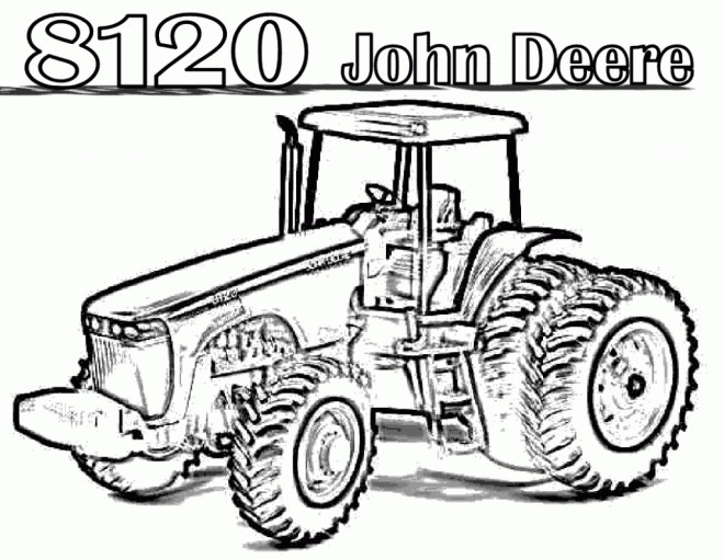 Coloriage Tracteur John Deere dessin gratuit à imprimer