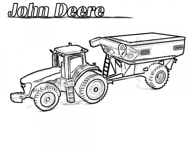 Coloriage Tracteur John Deere Réaliste Dessin Gratuit à Imprimer