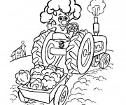 Coloriage Tracteur magique sur le champs