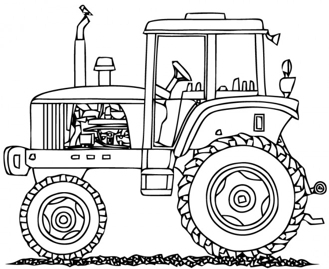 Coloriage Tracteur pour travaux agricole dessin gratuit à imprimer