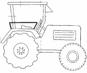 Coloriage Tracteur simplifi&eacute;