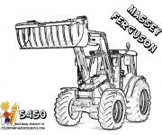 Coloriage et dessins gratuit Tractopelle Massey Ferguson à imprimer