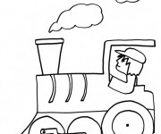 Coloriage Conducteur de Train facile