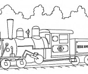 Coloriage Illustration Train sur le chemin