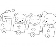 Coloriage Les animaux dans les wagons de Train