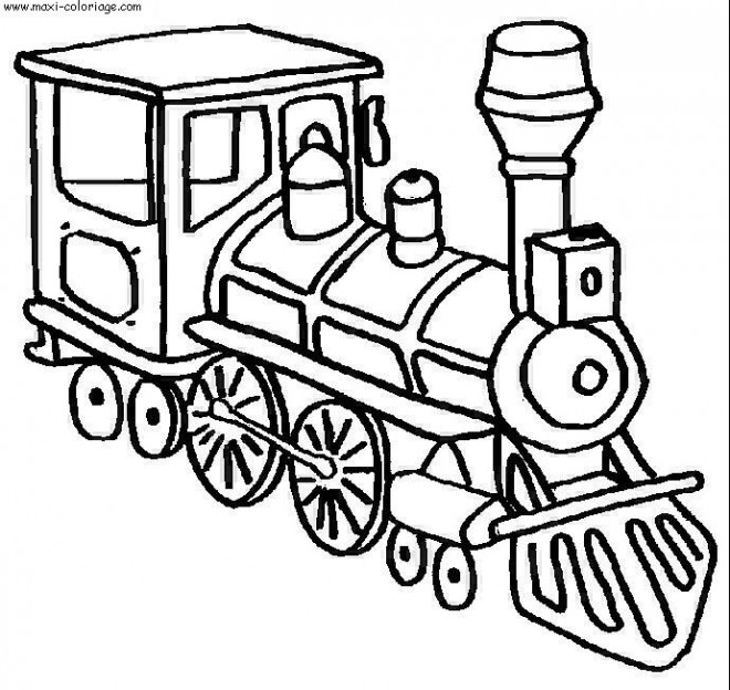 Coloriage Locomotive à vapeur dessin gratuit à imprimer