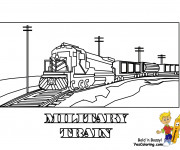 Coloriage Locomotive militaire