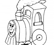 Coloriage Locomotive personnalisée qui sourit