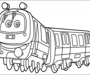 Coloriage Train avec des yeux pour les enfants