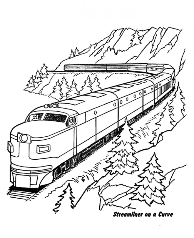 Coloriage Train Dans La Montagne Dessin Gratuit à Imprimer