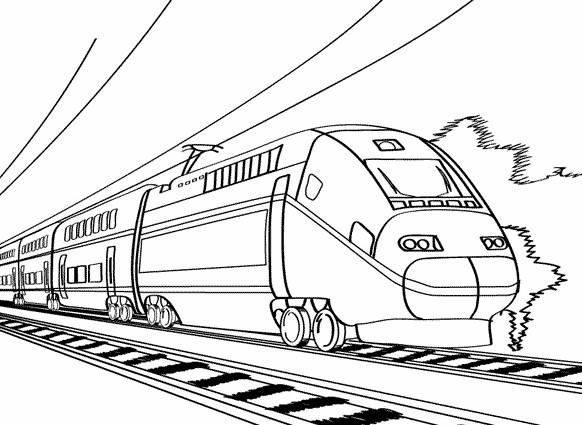 Coloriage et dessins gratuits Train électrique moderne à imprimer