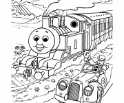 Coloriage Train et voiture magiques