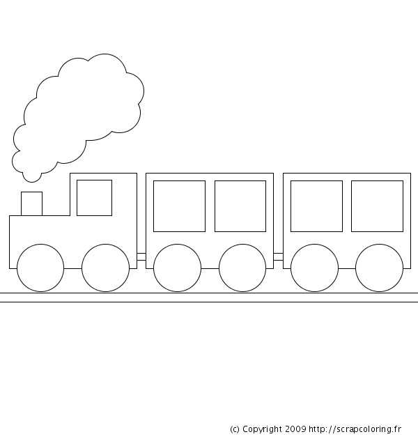 Coloriage Train et wagon pour enfant dessin gratuit à imprimer