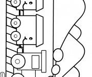 Coloriage Train et Wagons souriants magique
