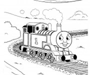 Coloriage et dessins gratuit Train qui sourit à imprimer