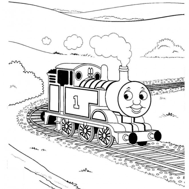 Coloriage Train Qui Sourit Dessin Gratuit à Imprimer