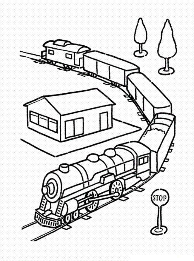 Coloriage et dessins gratuits Train roule  par la campagne à imprimer