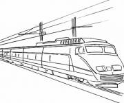 Coloriage Train tgv ultra rapide