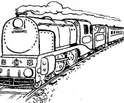 Coloriage et dessins gratuit Un train sur rail à imprimer