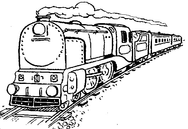 Coloriage Un train sur rail dessin gratuit à imprimer