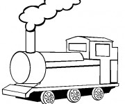 Coloriage Une vue de face de Train &agrave; vapeur
