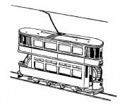 Coloriage et dessins gratuit Tramway à deux étages à imprimer