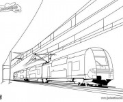 Coloriage Tramway duplex moderne