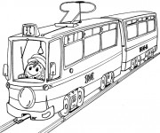 Coloriage Tramway magique pour enfant