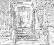 Coloriage Tramway réaliste