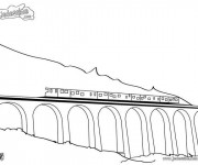 Coloriage et dessins gratuit Un Train sur le pont à imprimer