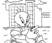 Coloriage Trottinette de Tweety