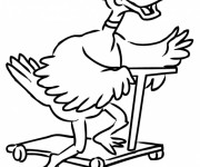 Coloriage Trottinette et Le Canard humoristique