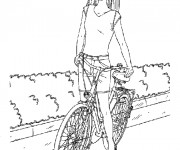 Coloriage Barbie sur son Vélo