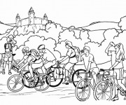 Coloriage Cyclisme et nature