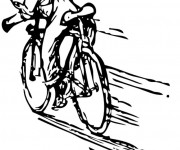 Coloriage cycliste pro en course