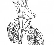 Coloriage La fille fait du Vélo Disney