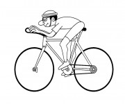 Coloriage Un cycliste en course