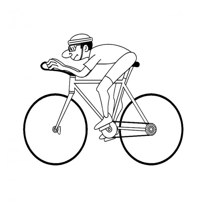 Coloriage et dessins gratuits Un cycliste en course à imprimer