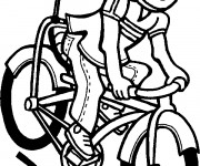 Coloriage Un cycliste sur son V&eacute;lo