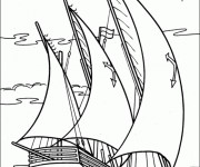 Coloriage et dessins gratuit Bateau à voile de Guerre à imprimer