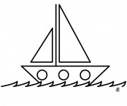 Coloriage Bateau à voile stylisé