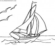 Coloriage et dessins gratuit Bateau à voile sur ordinateur à imprimer