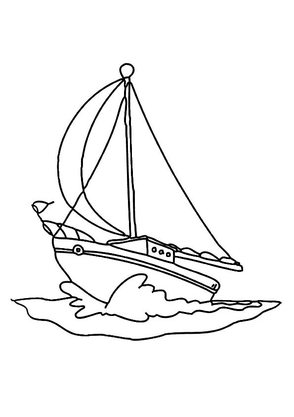 Coloriage et dessins gratuits Un bateau à voile couleur à imprimer