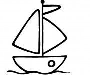 Coloriage et dessins gratuit Un tout petit Bateau couleur à imprimer