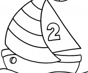 Coloriage Voilier de sport maritime