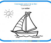 Coloriage Voilier en couleur